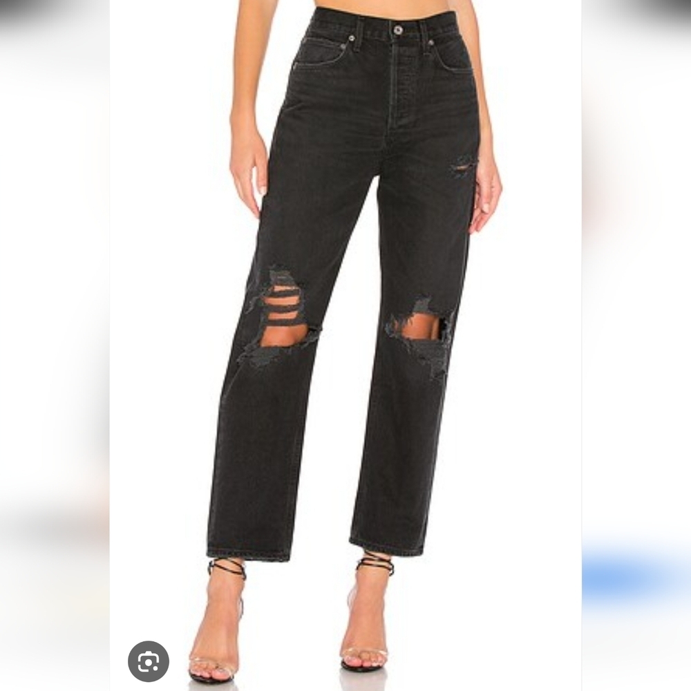 Agolde Black Straight Leg Jeans